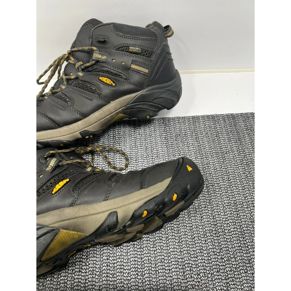 KEEN Lansing Mid Work Boots Black Waterproof Steel Toe Utility Mens Sz 11 D
